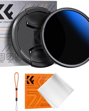 K&F Concept 67mm Variable ND Camera Lens Filter ND2-ND400 (1-9 Stops) + Filter Cap + Cleaning Cloth 18 Multi-Layer Coatings Adjustable Neutral Density Ultra Slim for Camera Lenses(K-Series)