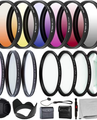Ultimaxx 52MM Complete Lens Filter Accessory Kit: 6 Gradual Color Filters + UV CPL FLD + Macro Close Up (+1 +2 +4 +10) Set